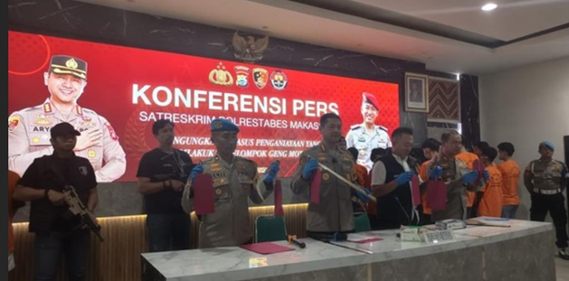 KAPOLRESTABES MAKASSAR BERHASIL MENANGKAP GENG MOTOR YANG MELAKUKAN PENYERANGAN DI 3 KECAMATAN KOTA MAKASSAR